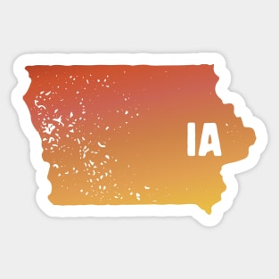 US state pride: Stamp map of Iowa (IA letters cut out) Sticker